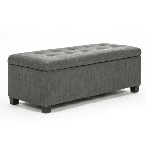 Storage Ottoman Stool Fabric Dark Grey Furniture For Home And Garden Ottomans Footstools & Poufs