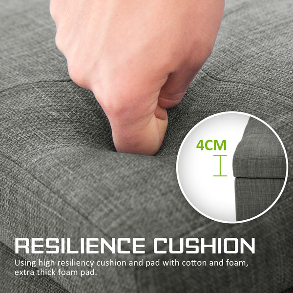 Storage Ottoman Stool Fabric Dark Grey Furniture For Home And Garden Ottomans Footstools & Poufs