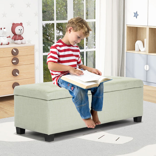 Fabric Storage Ottoman Stool Light Green Furniture For Home And Garden Ottomans Footstools & Poufs