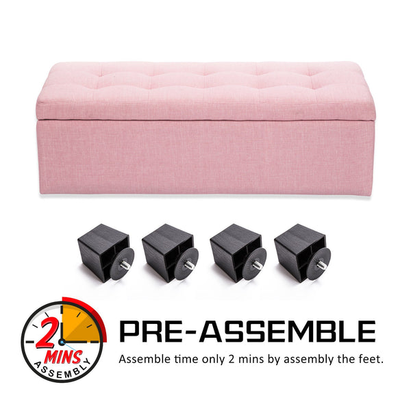 Fabric Storage Ottoman Stool Pink Furniture For Home And Garden Ottomans Footstools & Poufs