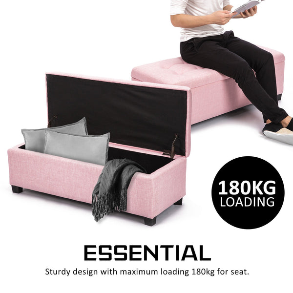 Fabric Storage Ottoman Stool Pink Furniture For Home And Garden Ottomans Footstools & Poufs