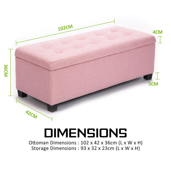Fabric Storage Ottoman Stool Pink Furniture For Home And Garden Ottomans Footstools & Poufs