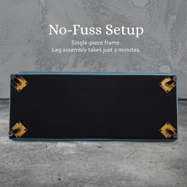 La Bella Storage Stool Bench Seat 110Cm Velvet Ocean Blue Ottomans Footstools & Poufs