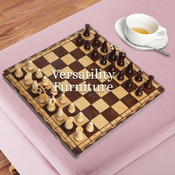 La Bella Storage Ottoman Stool Bench Seat 110Cm Velvet Pink Ottomans Footstools & Poufs