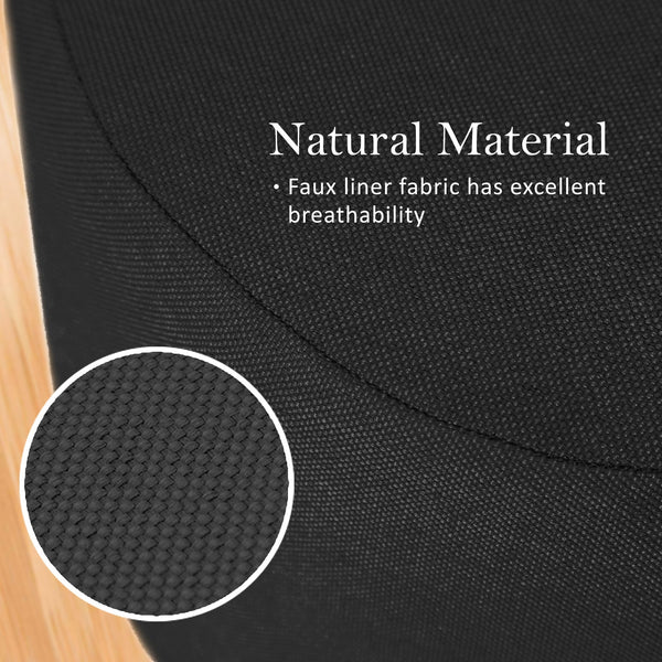 Fabric Ottoman Round Wooden Leg Foot Stool Black Furniture For Home And Garden Ottomans Footstools & Poufs