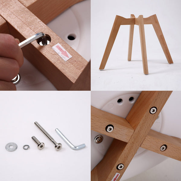 4X Retro Dining Cafe Chair Padded Seat White Dining Chairs