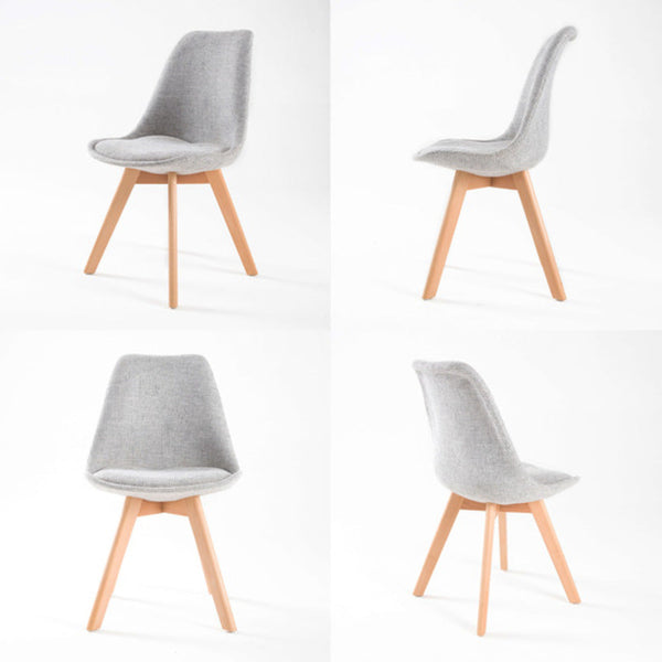 4X Retro Dining Cafe Chair Padded Seat Grey Dining Chairs