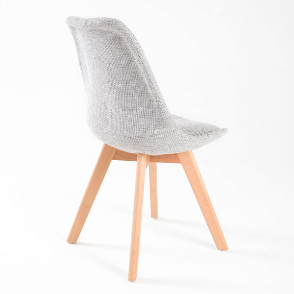 4X Retro Dining Cafe Chair Padded Seat Grey Dining Chairs