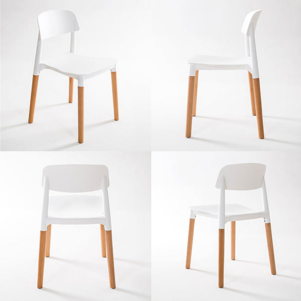 4X Retro Belloch Stackable Dining Cafe Chair White Dining Chairs