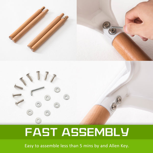 4X Retro Belloch Stackable Dining Cafe Chair White Dining Chairs