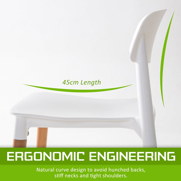 4X Retro Belloch Stackable Dining Cafe Chair White Dining Chairs