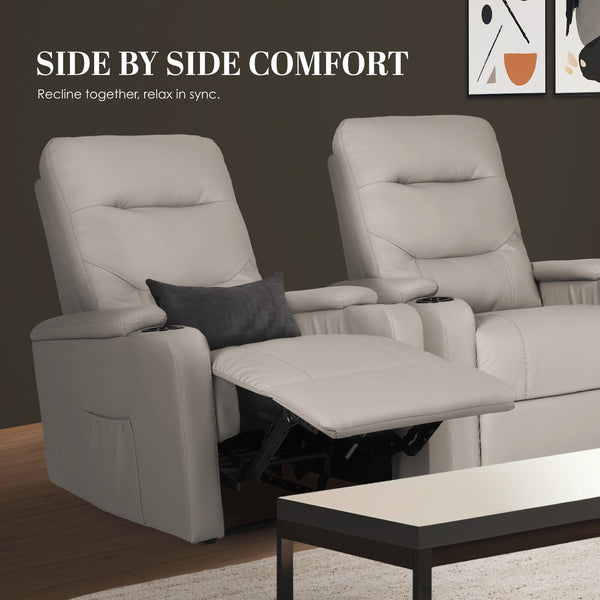 Home Recliner Chair Pu Leather Sofa Lounge Armchair Dakota Grey Sofas Armchairs & Couches