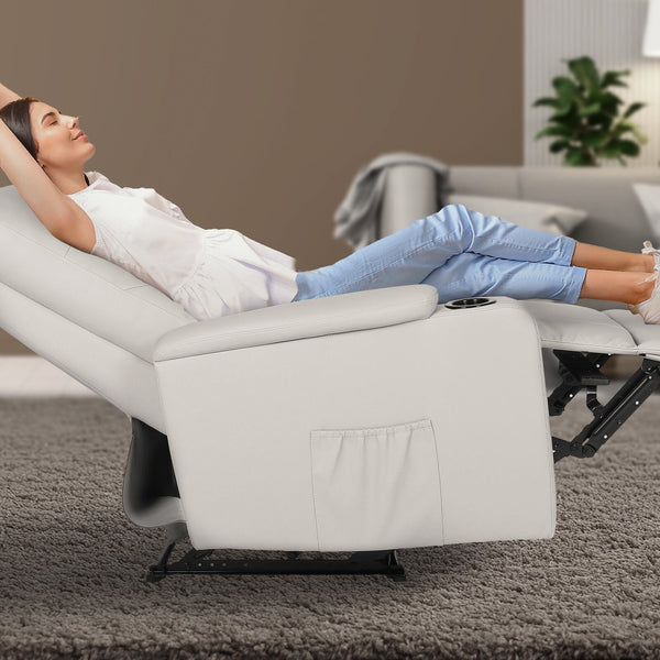 Home Recliner Chair Pu Leather Sofa Lounge Armchair Dakota Grey Sofas Armchairs & Couches