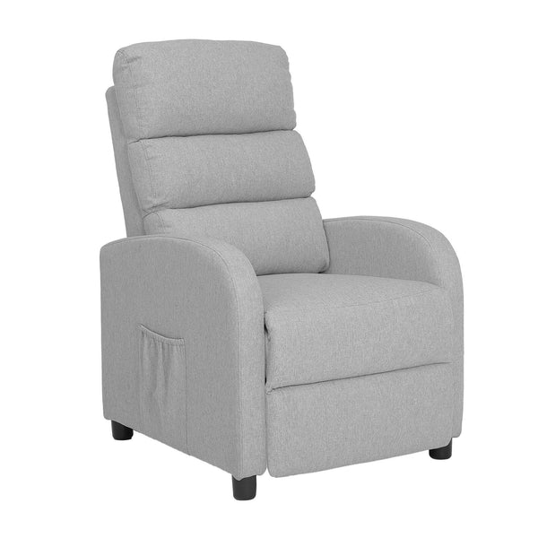 Home Recliner Chair Linen Fabric Sofa Lounge Armchair Shiloh Grey Sofas Armchairs & Couches