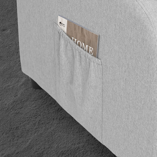 Home Recliner Chair Linen Fabric Sofa Lounge Armchair Shiloh Grey Sofas Armchairs & Couches