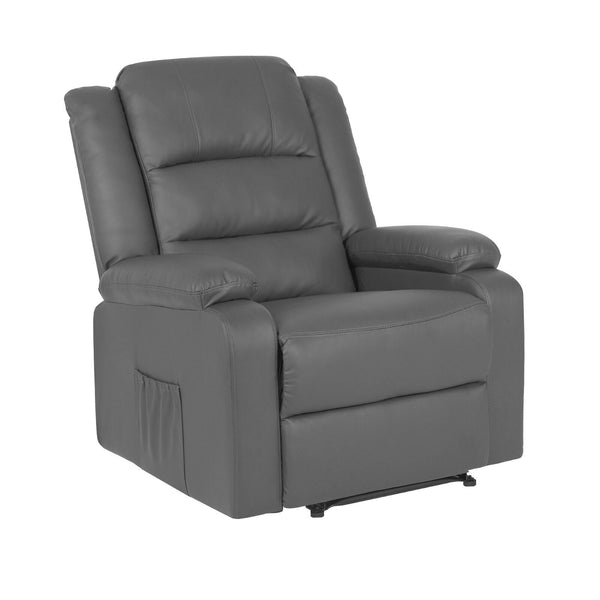 Home Recliner Chair Pu Leather Sofa Lounge Armchair Marlo Grey Sofas Armchairs & Couches