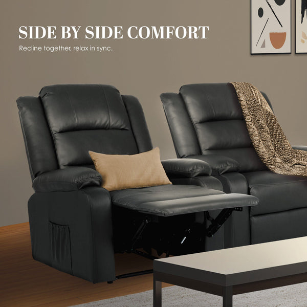 Home Recliner Chair Pu Leather Sofa Lounge Armchair Marlo Grey Sofas Armchairs & Couches