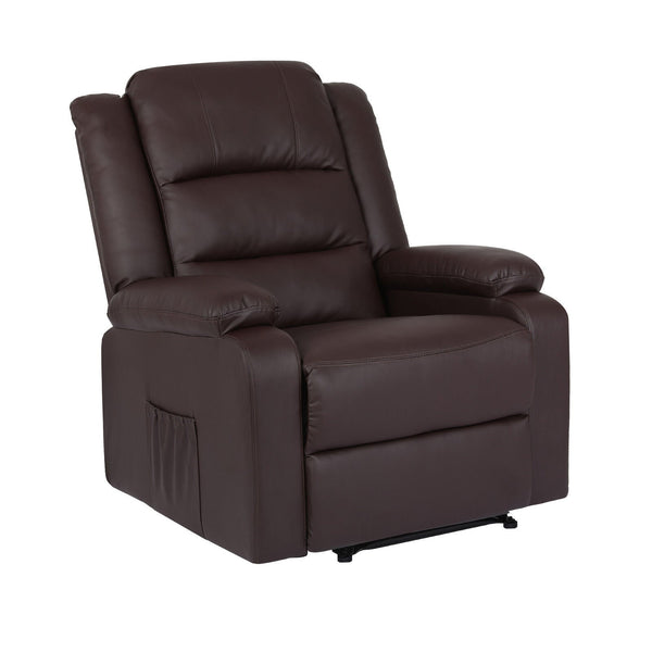 Home Recliner Chair Pu Leather Sofa Lounge Armchair Marlo Brown Sofas Armchairs & Couches