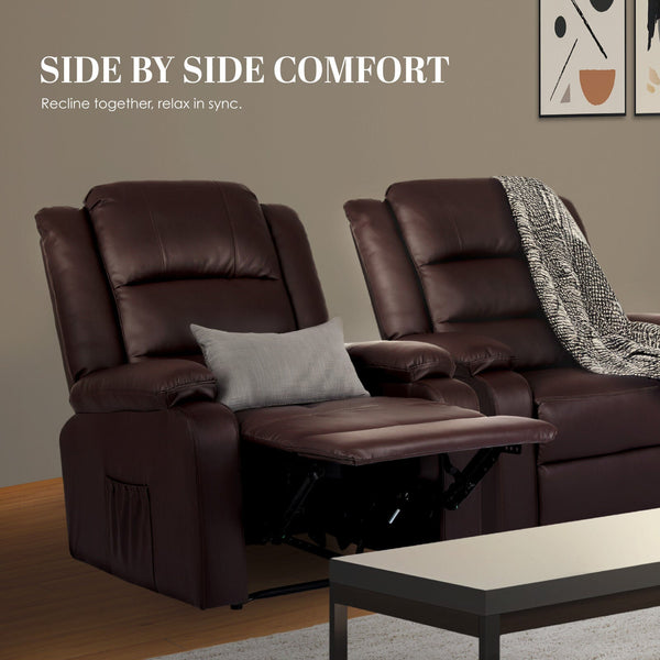 Home Recliner Chair Pu Leather Sofa Lounge Armchair Marlo Brown Sofas Armchairs & Couches