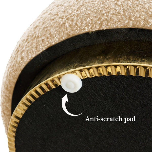 La Bella Round Stacked Ottoman Stool Teddy Fleece Fabric Foot Rest 38Cm Beige Ottomans Footstools & Poufs