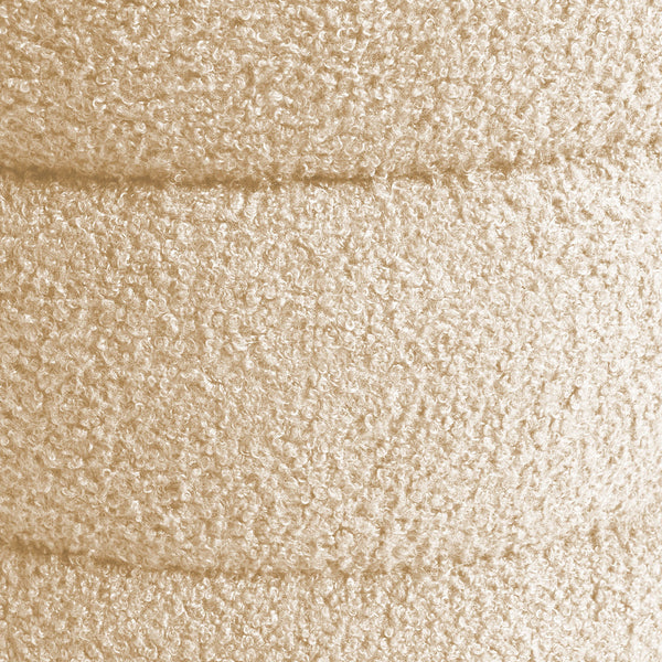 La Bella 2X Round Stacked Stool Teddy Fleece Fabric Foot Rest 38Cm Beige Ottomans Footstools & Poufs