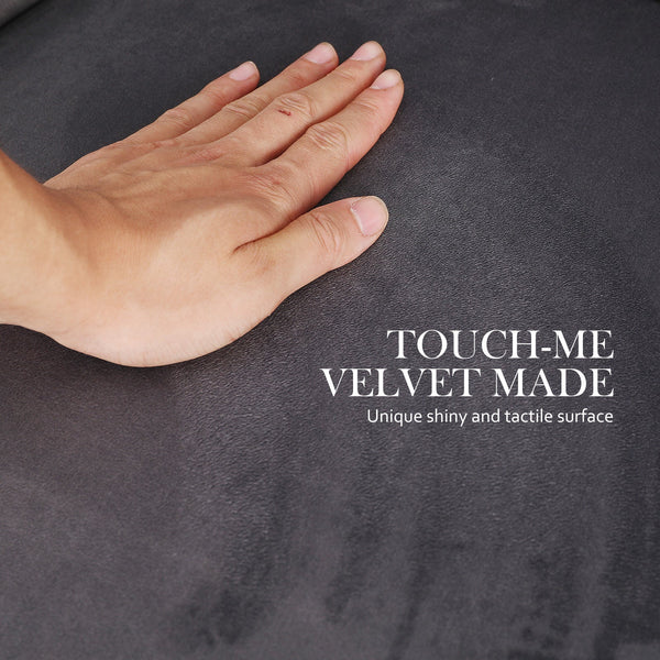 French Provincial Dining Chair Ring Studded Velvet Rubberwood Leg Lisse Grey Dining Chairs