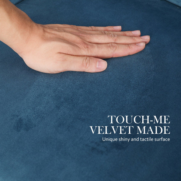 4X French Provincial Dining Chair Ring Studded Velvet Rubberwood Leg Lisse Navy Blue Dining Chairs