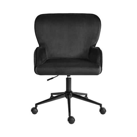 Desk Armchair Home Office Swivel Chair Adjustable Height Seat Plume Black Office Chairs