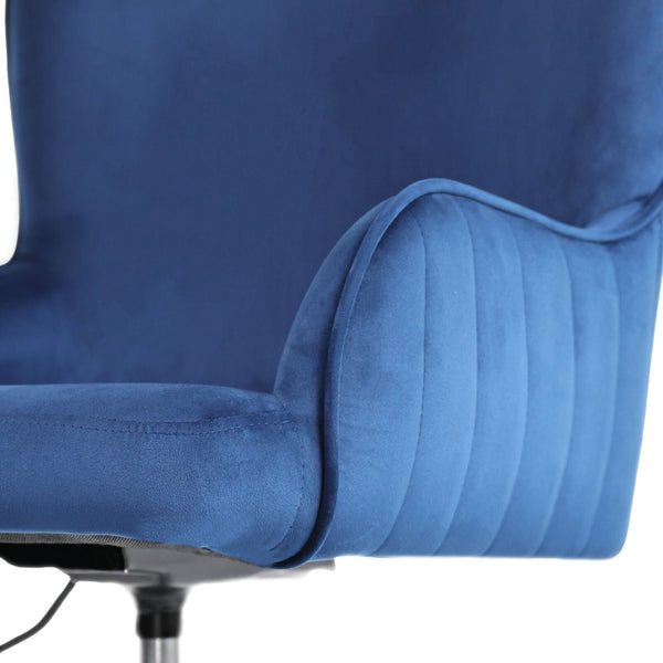 Desk Armchair Home Office Swivel Chair Adjustable Height Seat Plume Blue Office Chairs