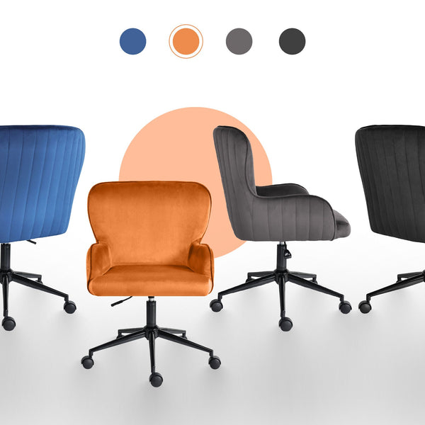 Desk Armchair Home Office Swivel Chair Adjustable Height Seat Plume Orange Office Chairs