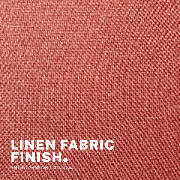 Office Desk Chair Linen Fabric Armless Swivel Study Seat Ovoid Earthy Red Office Chairs