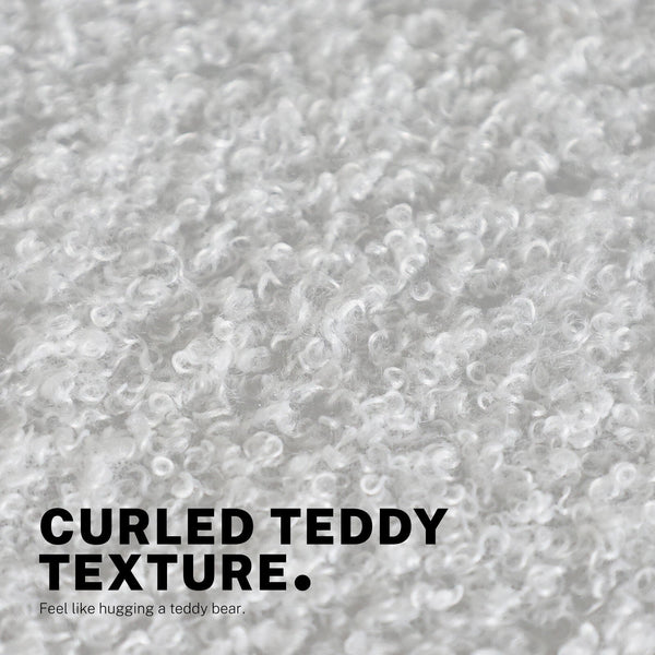 Office Desk Chair Teddy Boucle Armless Swivel Study Seat Ovoid White Office Chairs