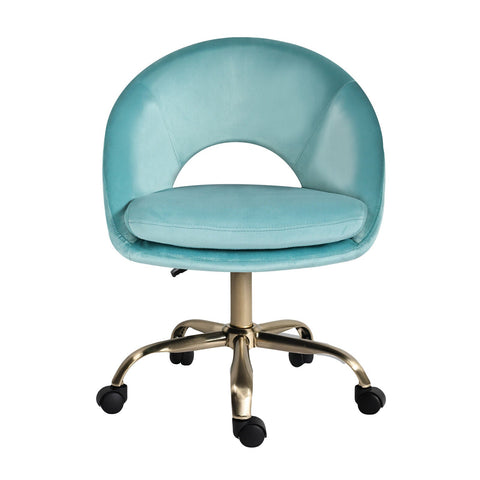 Office Desk Chair Velvet Home Swivel Computer Seat Cove Blue Office Chairs