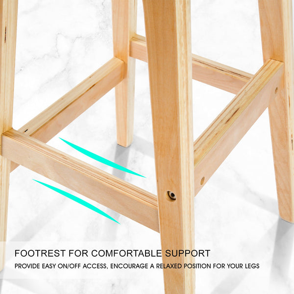 4X Bar Stool Dining Chair Leather Sophia 74Cm White Benches Bar Stools