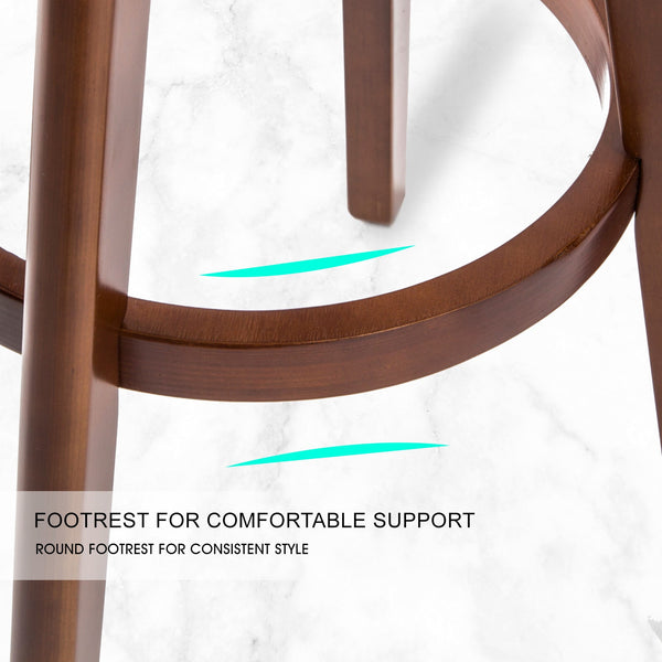 2X Bar Stool Dining Chair Leather Leila 72Cm Black Brown Benches Bar Stools