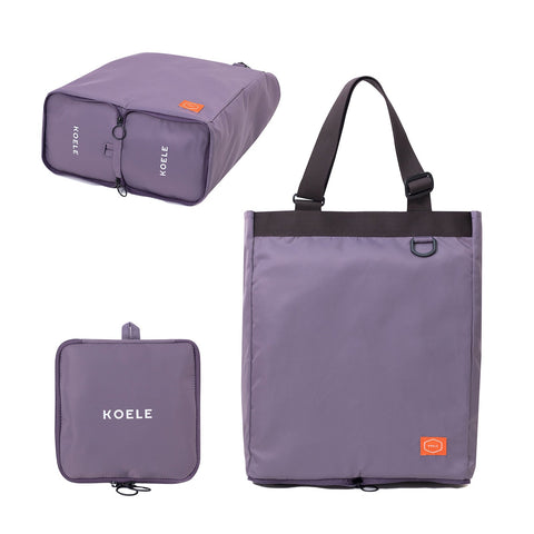 Shopper Bag Tote Bag Foldable Travel Laptop Grocery Nylon Ko Shoulder Purple Reusable Shopping Bags