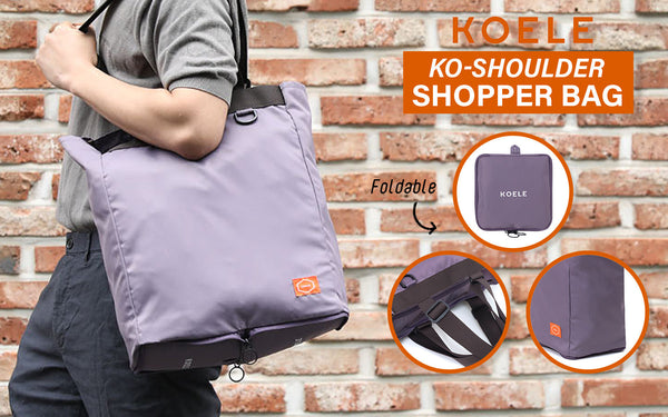 Shopper Bag Tote Bag Foldable Travel Laptop Grocery Nylon Ko Shoulder Purple Reusable Shopping Bags