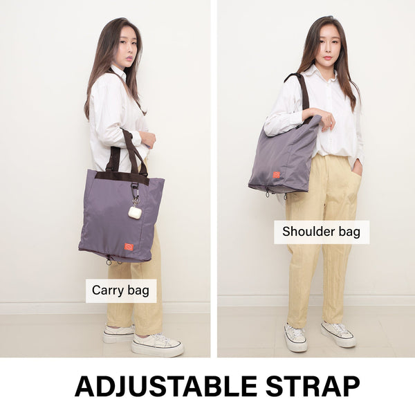 Shopper Bag Tote Bag Foldable Travel Laptop Grocery Nylon Ko Shoulder Purple Reusable Shopping Bags