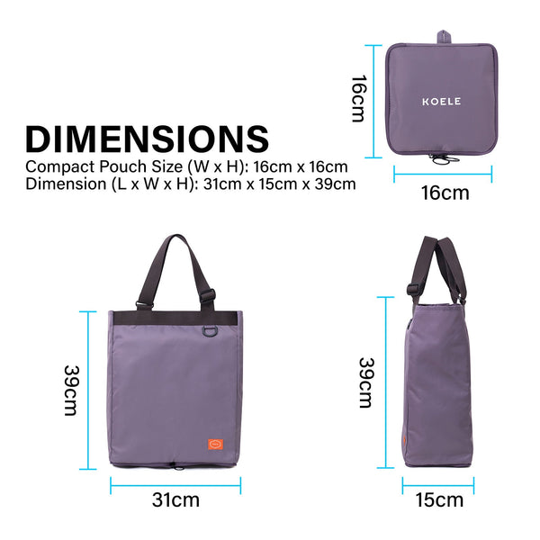 Shopper Bag Tote Bag Foldable Travel Laptop Grocery Nylon Ko Shoulder Purple Reusable Shopping Bags