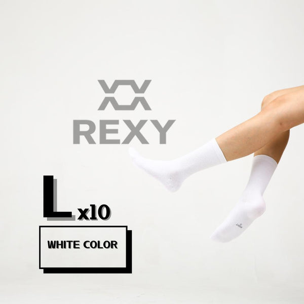 Rexy 10X 3D Seamless Crew Large Slim Breathable White Socks
