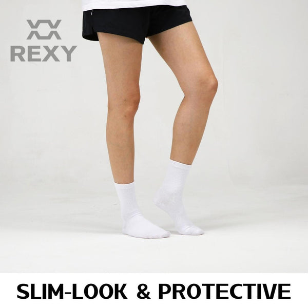 Rexy 10X 3D Seamless Crew Large Slim Breathable White Socks