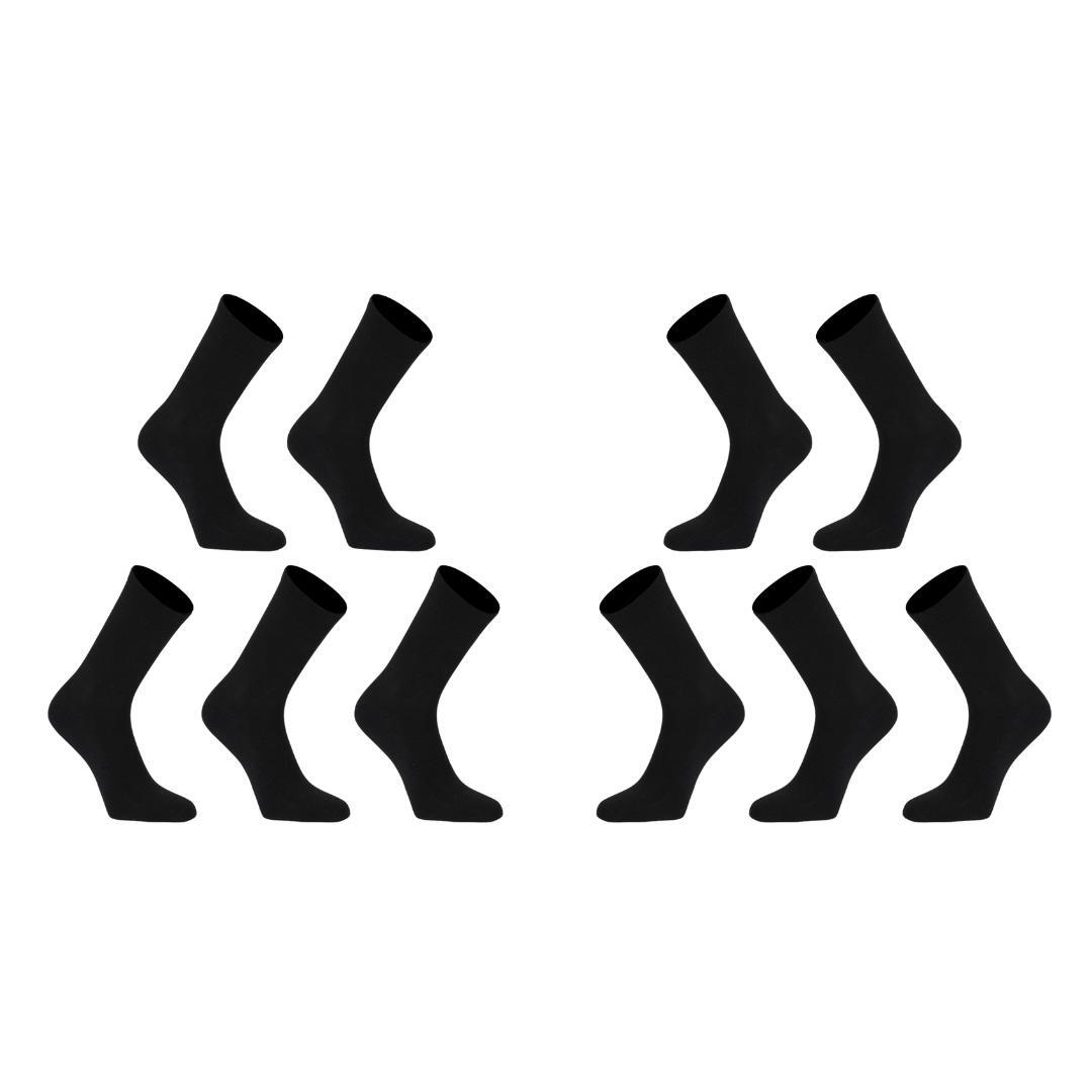 Rexy 10X 3D Seamless Crew Medium Slim Breathable Black Socks