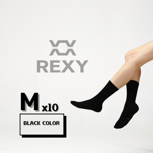 Rexy 10X 3D Seamless Crew Medium Slim Breathable Black Socks