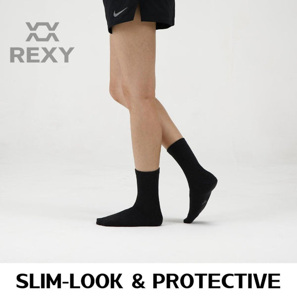 Rexy 10X 3D Seamless Crew Medium Slim Breathable Black Socks