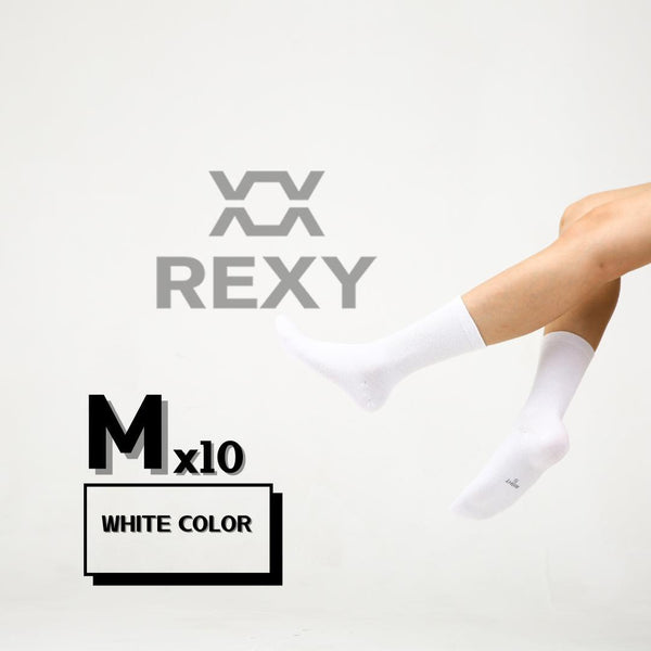 Rexy 10X 3D Seamless Crew Medium Slim Breathable White Socks