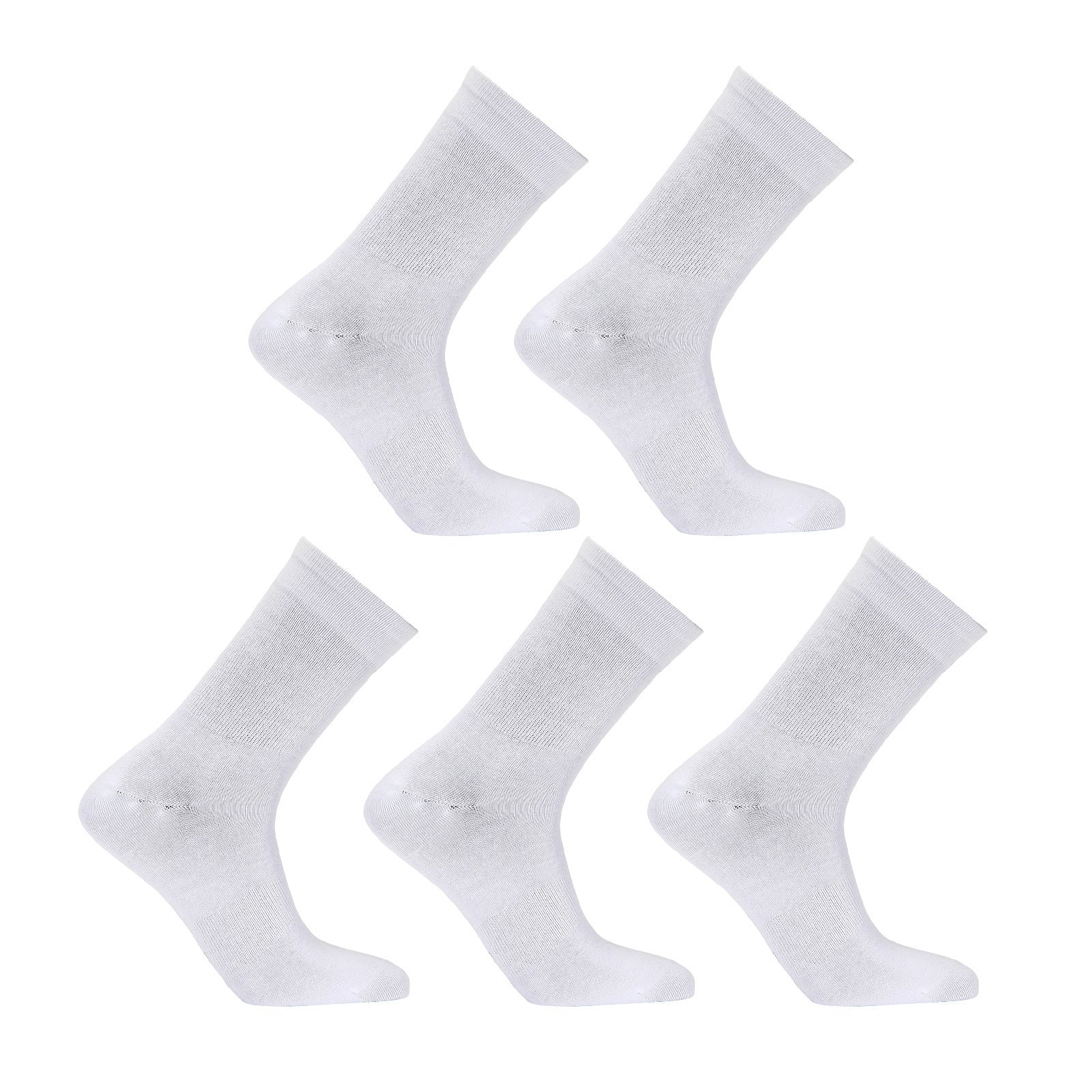 5X Rexy 3D Seamless Crew Medium Slim Breathable White Socks