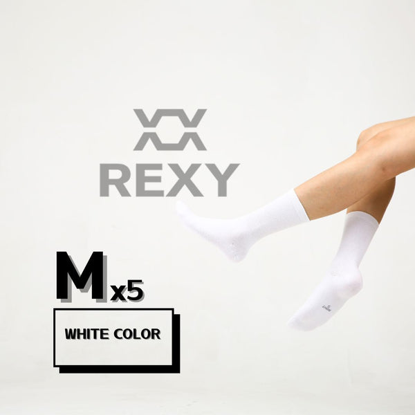 5X Rexy 3D Seamless Crew Medium Slim Breathable White Socks