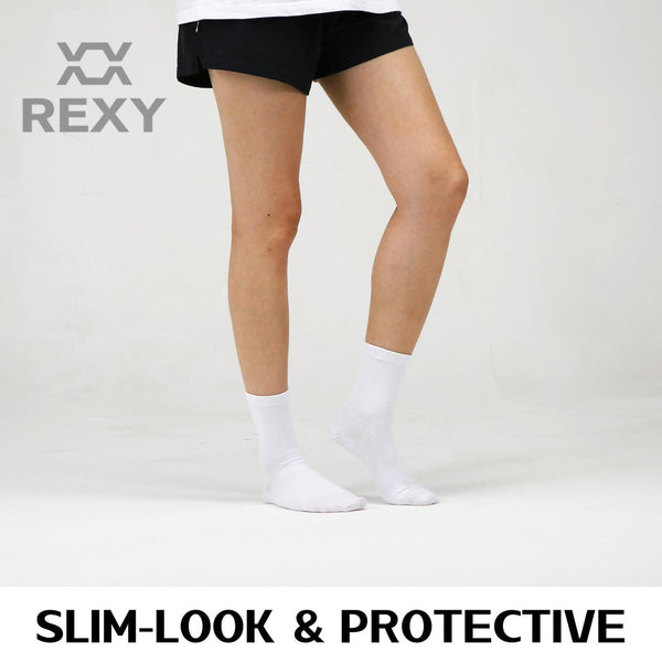 5X Rexy 3D Seamless Crew Medium Slim Breathable White Socks