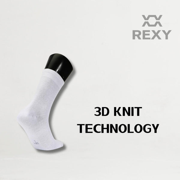 5X Rexy 3D Seamless Crew Medium Slim Breathable White Socks