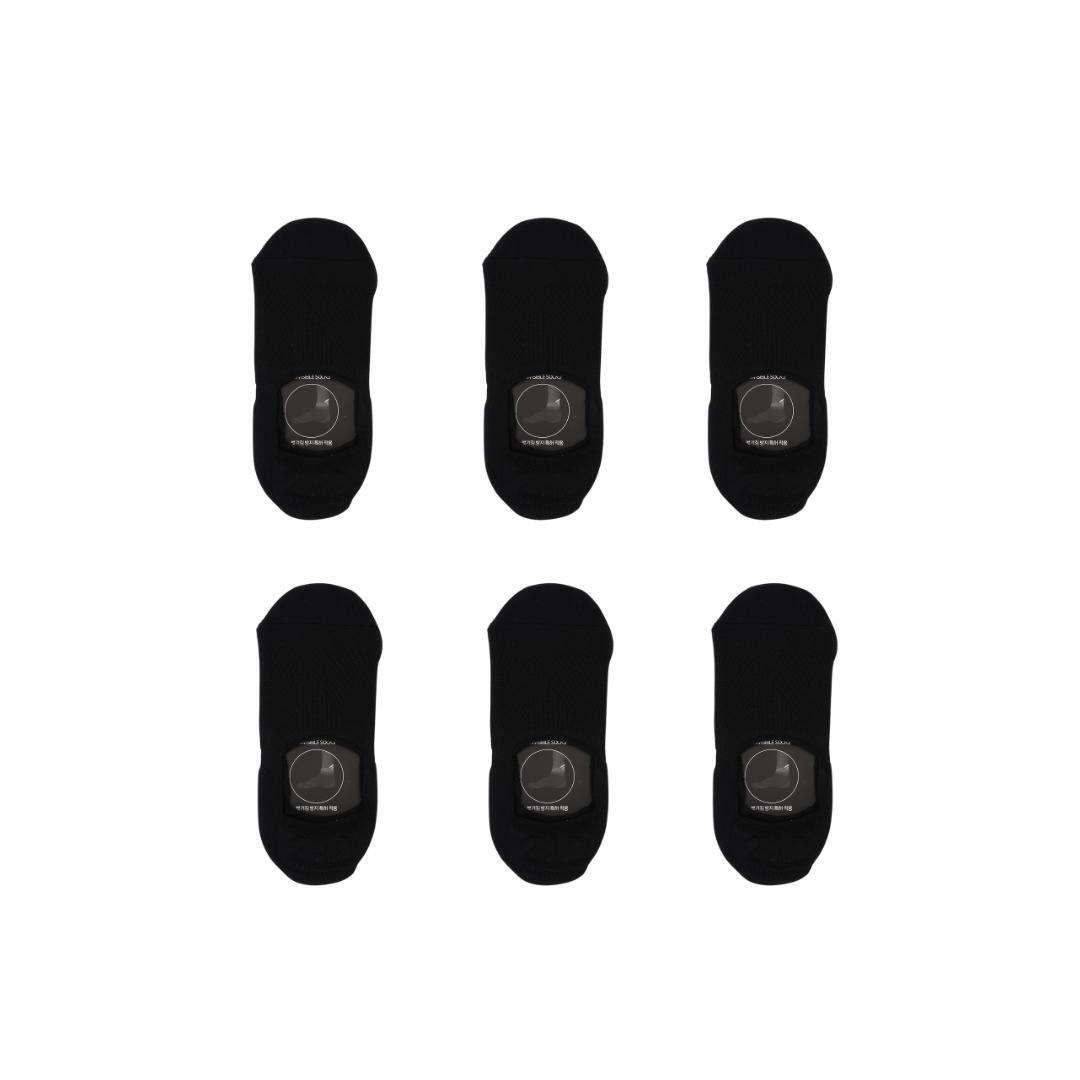 Rexy 6X Cushion No Show Ankle Large Non Slip Breathable Black Socks